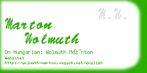 marton wolmuth business card